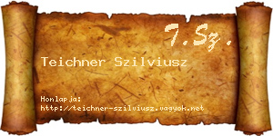 Teichner Szilviusz névjegykártya